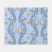 Daffodils Art: Nouveau Lente Fleece Deken (Voorkant (Horizontaal))