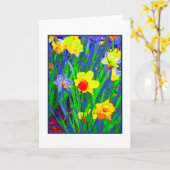 "Daffodils" blanco Wenskaart Kaart (Gele Bloem)