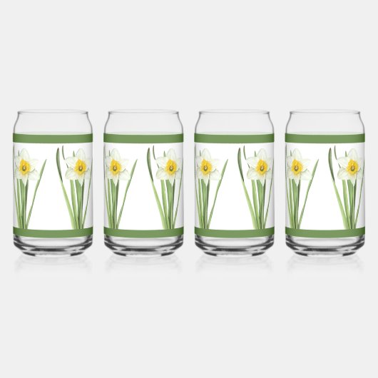 Daffodils Bloemen Botanische Kunst Blikvorm Glas (Achterkant)