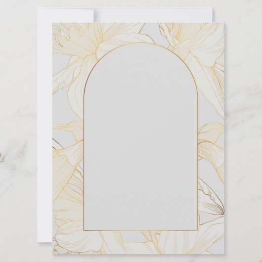 Daffodils bloemen lijn kunst. save the date (Voorkant)