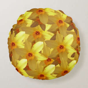 Daffodils Bloom-kussen Rond Kussen