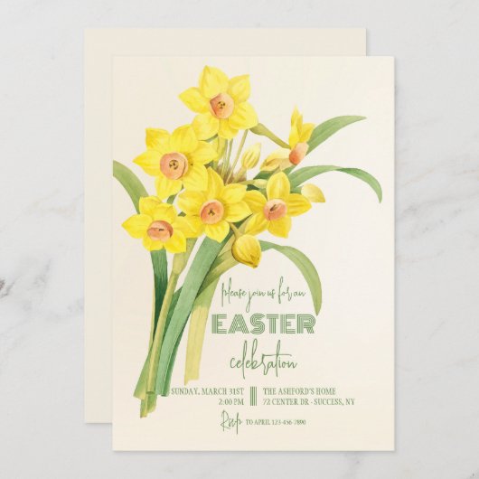 Daffodils Boeket Kaart (Voorkant / Achterkant)