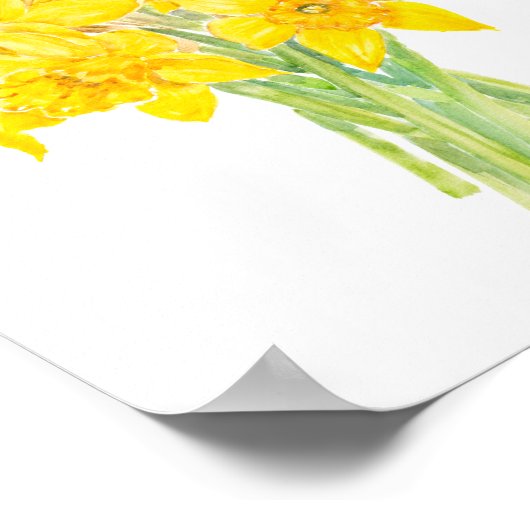 daffodils bouquet waterverf poster (Hoek)