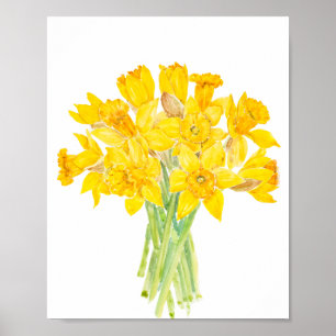 daffodils bouquet waterverf poster