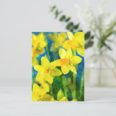 Daffodils Briefkaart in waterverf (Staand voorkant)