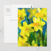 Daffodils Briefkaart in waterverf (Voorkant / Achterkant)