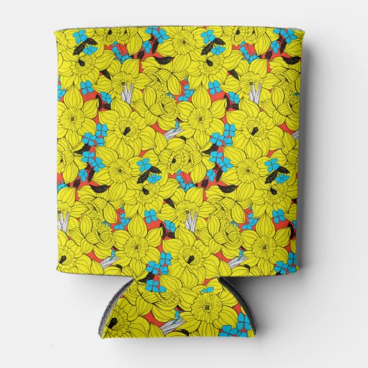 Daffodils bronfloraalpatroon blikjeskoeler (Voorkant)