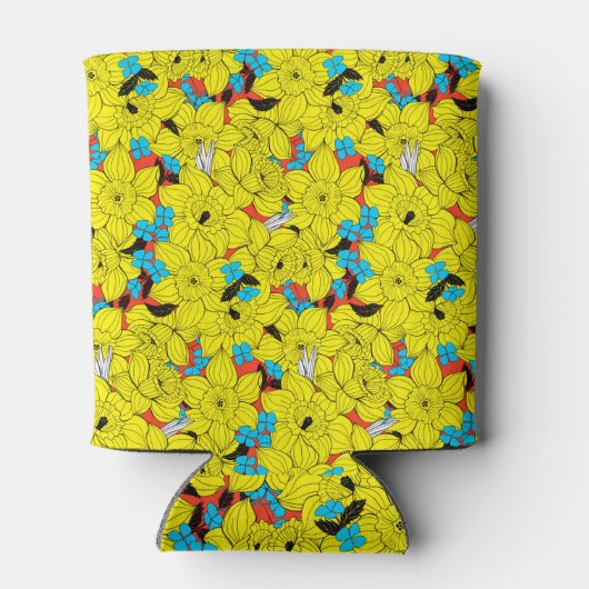 Daffodils bronfloraalpatroon blikjeskoeler (Achterkant)