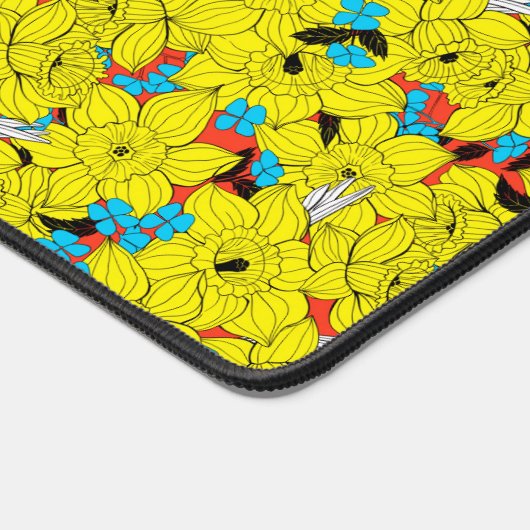 Daffodils bronfloraalpatroon bureaumat (Hoek)