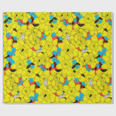 Daffodils bronfloraalpatroon cadeaupapier (Vlak)