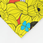 Daffodils bronfloraalpatroon fleece deken (Hoek)