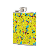 Daffodils bronfloraalpatroon heupfles (Links)