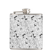 Daffodils bronfloraalpatroon heupfles (Voorkant)