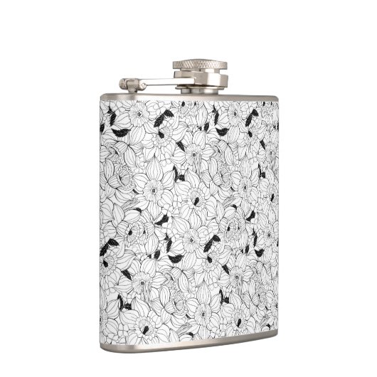 Daffodils bronfloraalpatroon heupfles (Rechts)