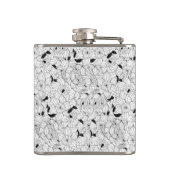 Daffodils bronfloraalpatroon heupfles (Achterkant)