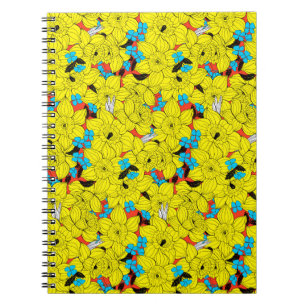 Daffodils bronfloraalpatroon notitieboek