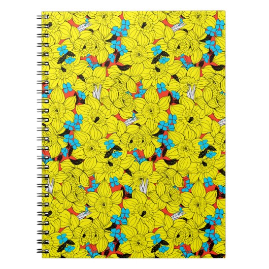 Daffodils bronfloraalpatroon notitieboek (Voorkant)