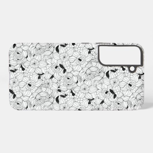 Daffodils bronfloraalpatroon samsung galaxy hoesje (Achterkant horizontaal)