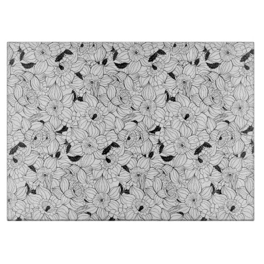 Daffodils bronfloraalpatroon snijplank (Voorkant)