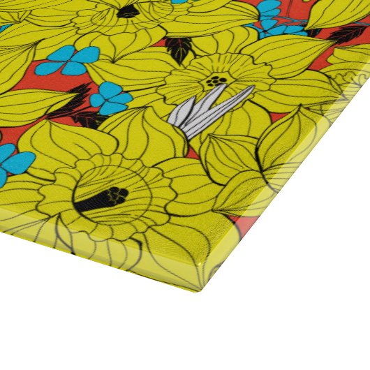 Daffodils bronfloraalpatroon snijplank (Hoek)