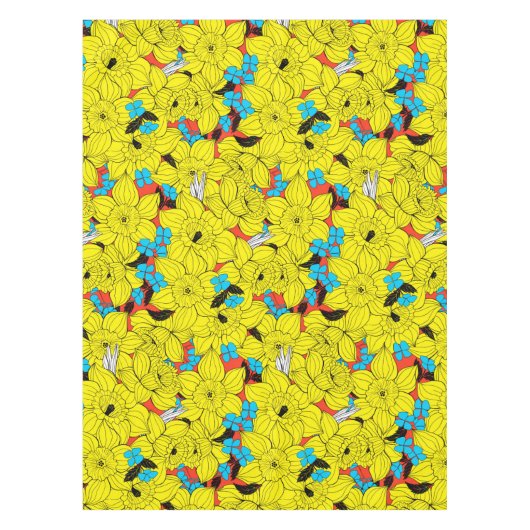Daffodils bronfloraalpatroon tafelkleed (Voorkant)