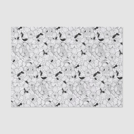 Daffodils bronfloraalpatroon tissuepapier (Voorkant)