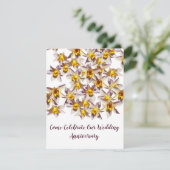 Daffodils Bruiloft Jubileum Uitnodigingen (Staand voorkant)