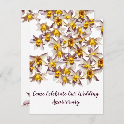 Daffodils Bruiloft Jubileum Uitnodigingen (Voorkant / Achterkant)