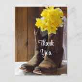 Daffodils Cowboy Boots Western huwelijk bedankt Briefkaart (Voorkant)