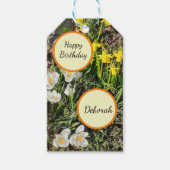 Daffodils & Crocus Birthday Cadeaulabel (Voorkant)