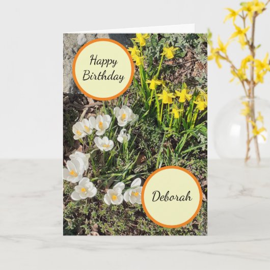 Daffodils & Crocus Birthday Card Kaart (Gele Bloem)
