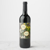 Daffodils & Crocus Birthday Wijn Etiket (Voorkant)