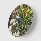 Daffodils & Crocus Clock Ronde Klok (Hoek)