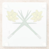 Daffodils Crossed Glazen Onderzetter (Achterkant)