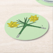 Daffodils Crossed Ronde Kartonnen Onderzetter (Gebogen)