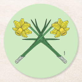 Daffodils Crossed Ronde Kartonnen Onderzetter