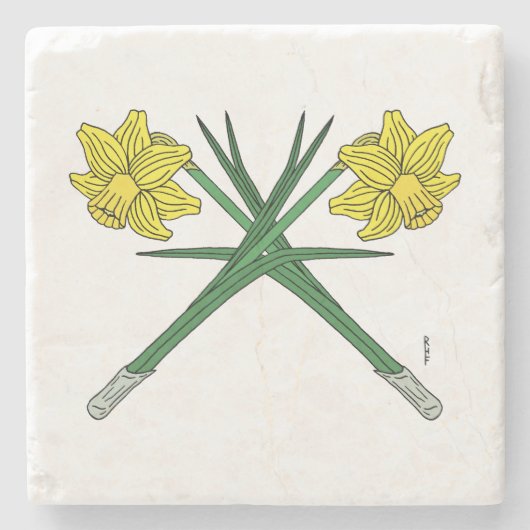 Daffodils Crossed Stenen Onderzetter (Voorkant)