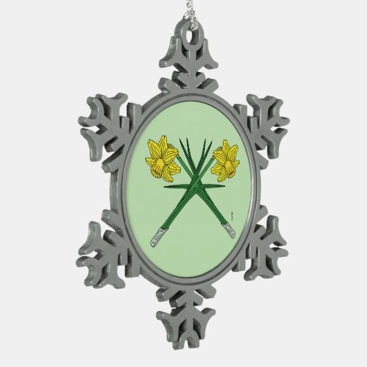 Daffodils Crossed Tin Sneeuwvlok Ornament (Links)