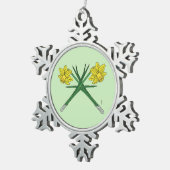 Daffodils Crossed Tin Sneeuwvlok Ornament (Rechts)
