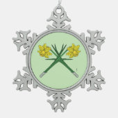 Daffodils Crossed Tin Sneeuwvlok Ornament (Voorkant)