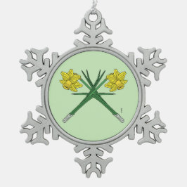Daffodils Crossed Tin Sneeuwvlok Ornament