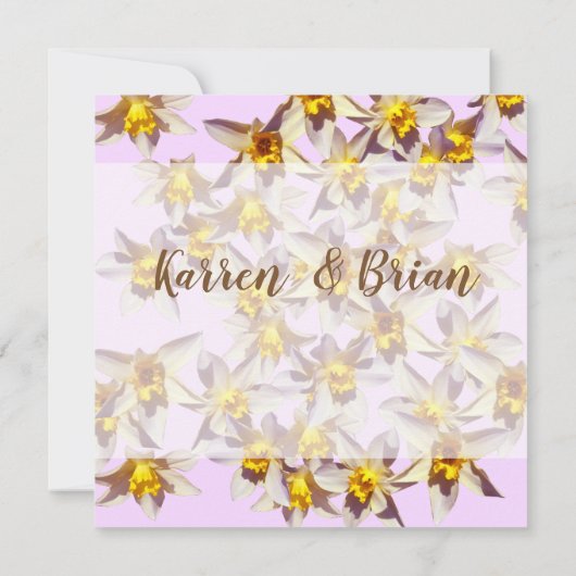 Daffodils Custom Wedding Invitation Kaart (Achterkant)