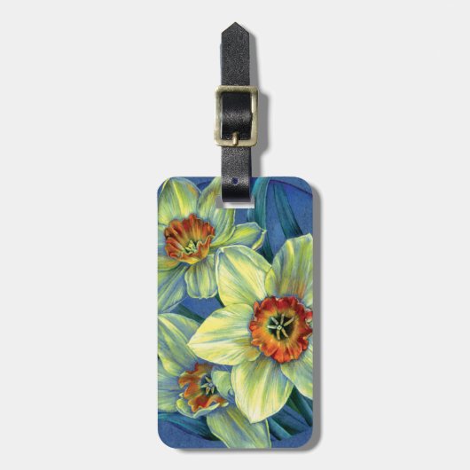 ‘Daffodils - de geneugten van de lente’ bagagelabe Bagagelabel (Voorkant verticaal)