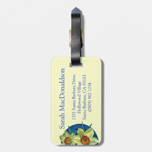 ‘Daffodils - de geneugten van de lente’ bagagelabe Bagagelabel (Achterkant verticaal)