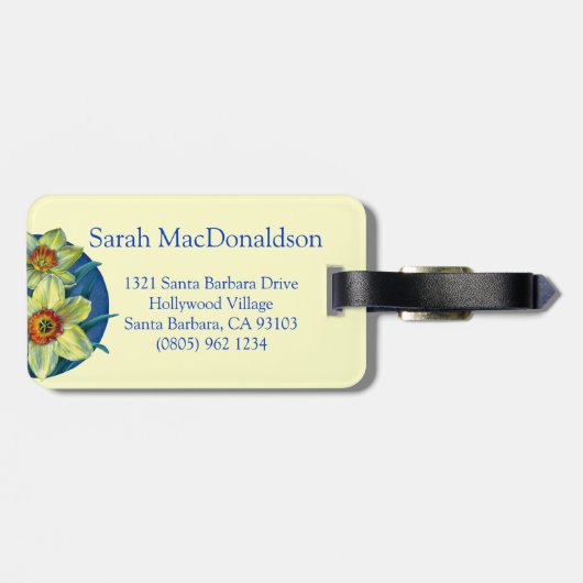 ‘Daffodils - de geneugten van de lente’ bagagelabe Bagagelabel (Achterkant horizontaal)