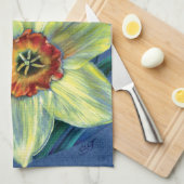 "Daffodils - de joys of spring" keukenhanddoek (Quarter Fold)