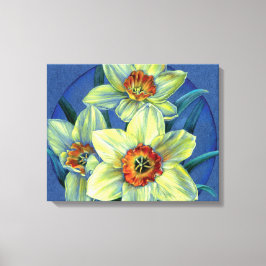 "Daffodils - de joys of spring"-veldoverdruk Canvas Afdruk
