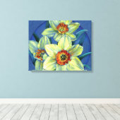 "Daffodils - de joys of spring"-veldoverdruk Canvas Afdruk (Insitu (Houten vloer))
