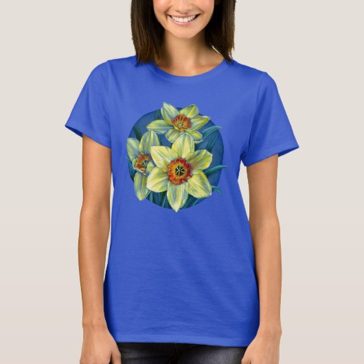 Daffodils - de vreugde van de lente t-shirt geel (Voorkant)