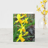 Daffodils en Birds Note Kaart (Gele Bloem)